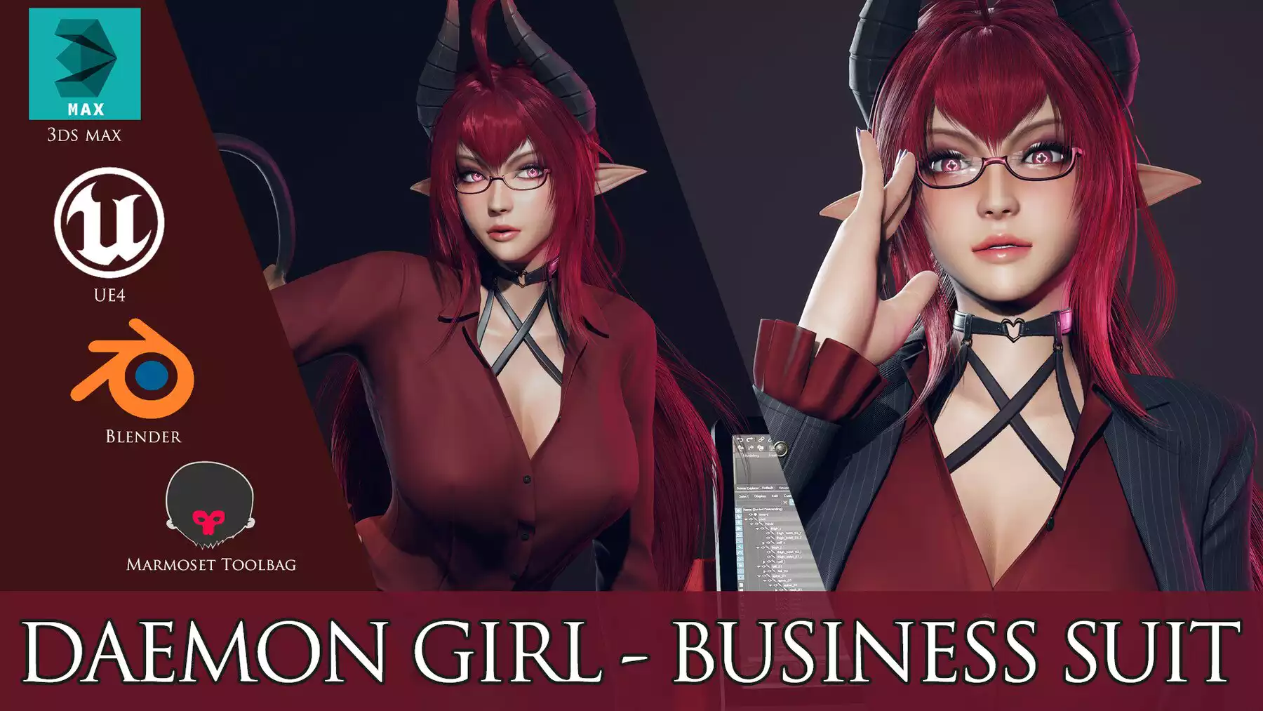 Daemon Girl Business Suit By Ryan Reos Unreal Icustation 专注于unity3d资源 